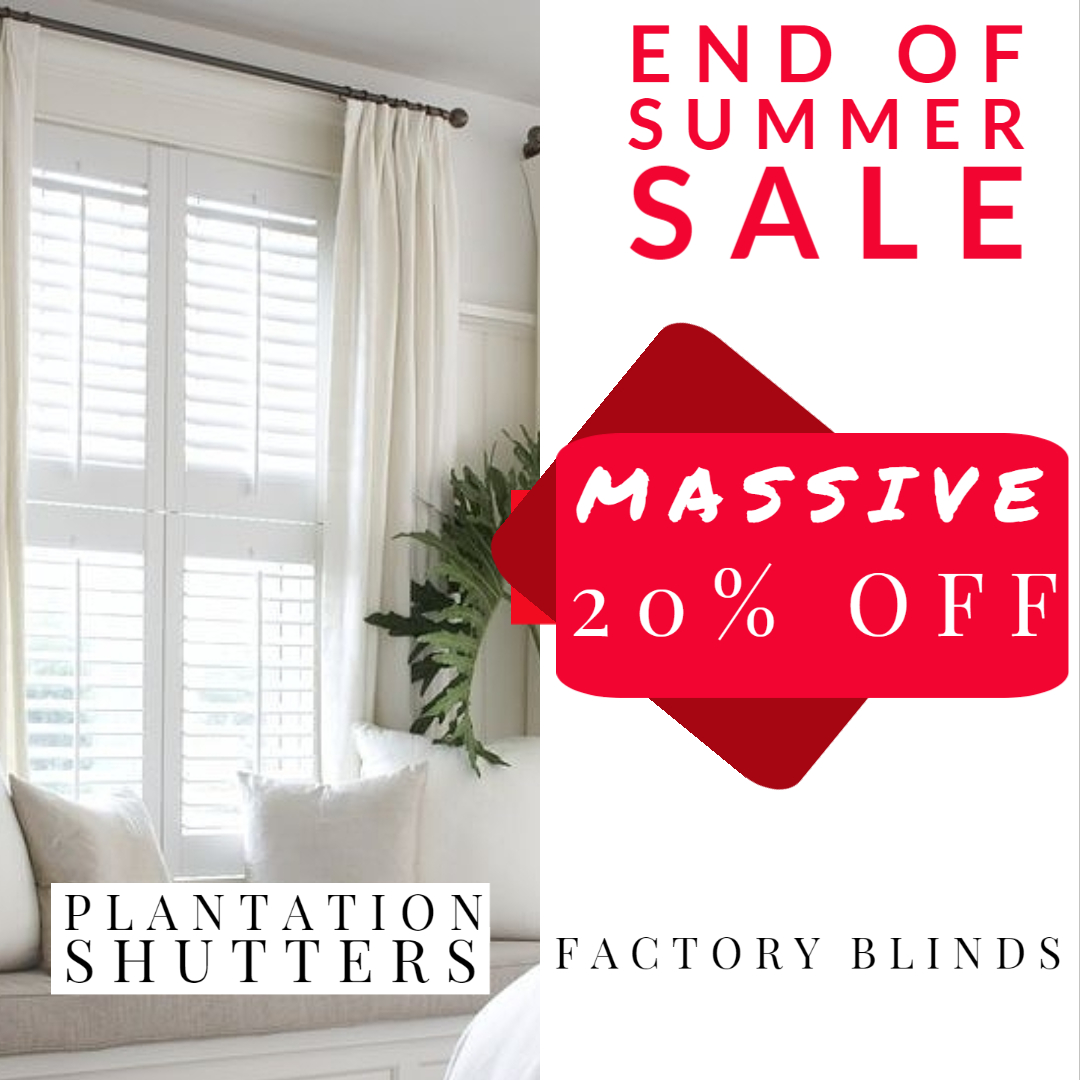 plantation shutters 20% off
